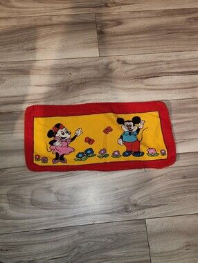 Vintage Disney Throw Pillow Cover Vibrant yellow & Red Border 19"x9"